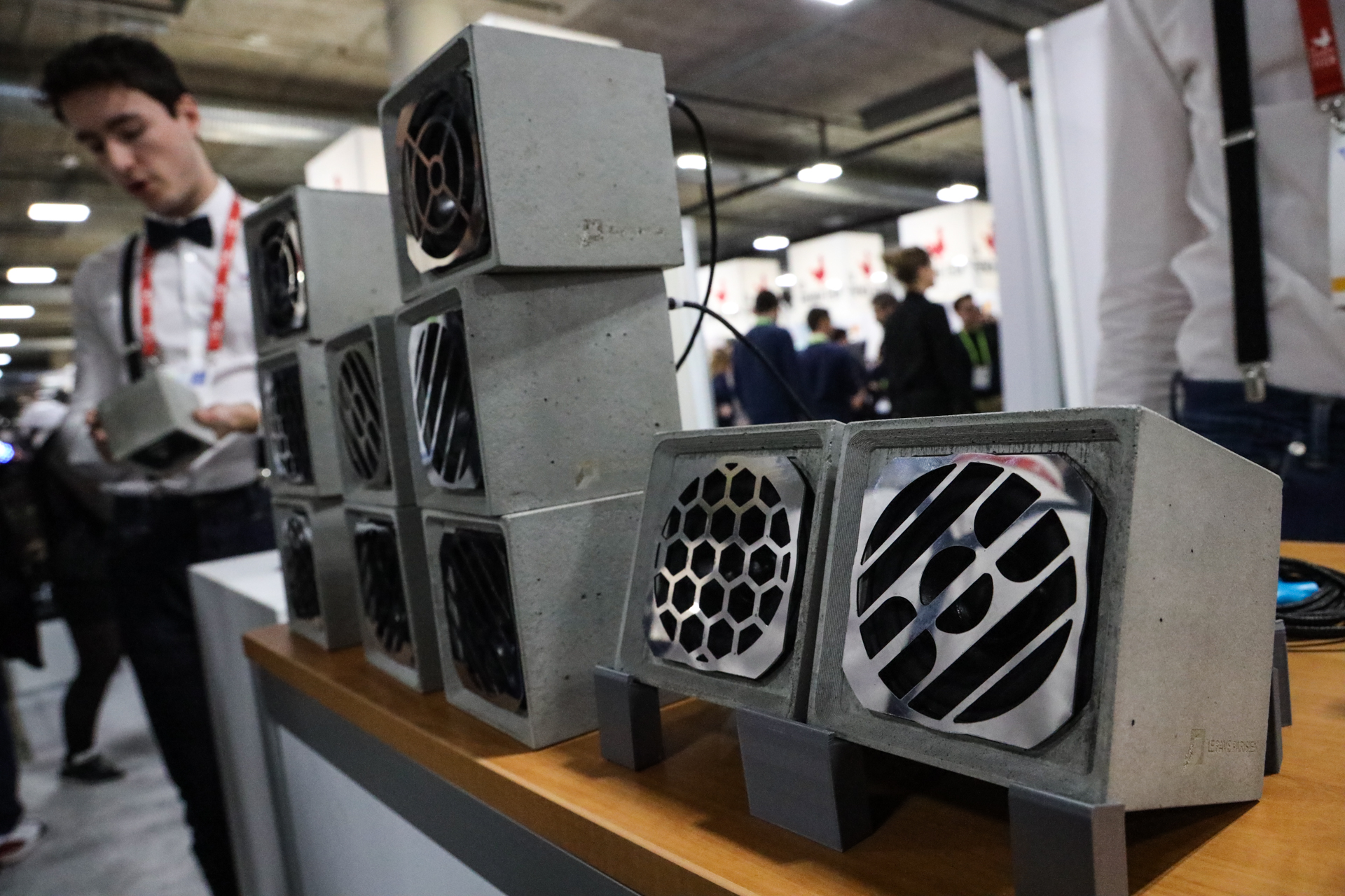 These baby concrete speakers aren’t as heavy as they look