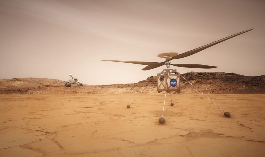 Mars helicopter bound for the Red Planet takes to the air for the first time