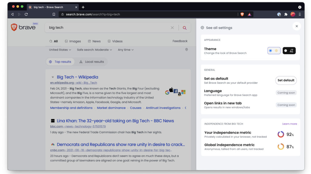 Browser maker Brave launches privacy-first search engine