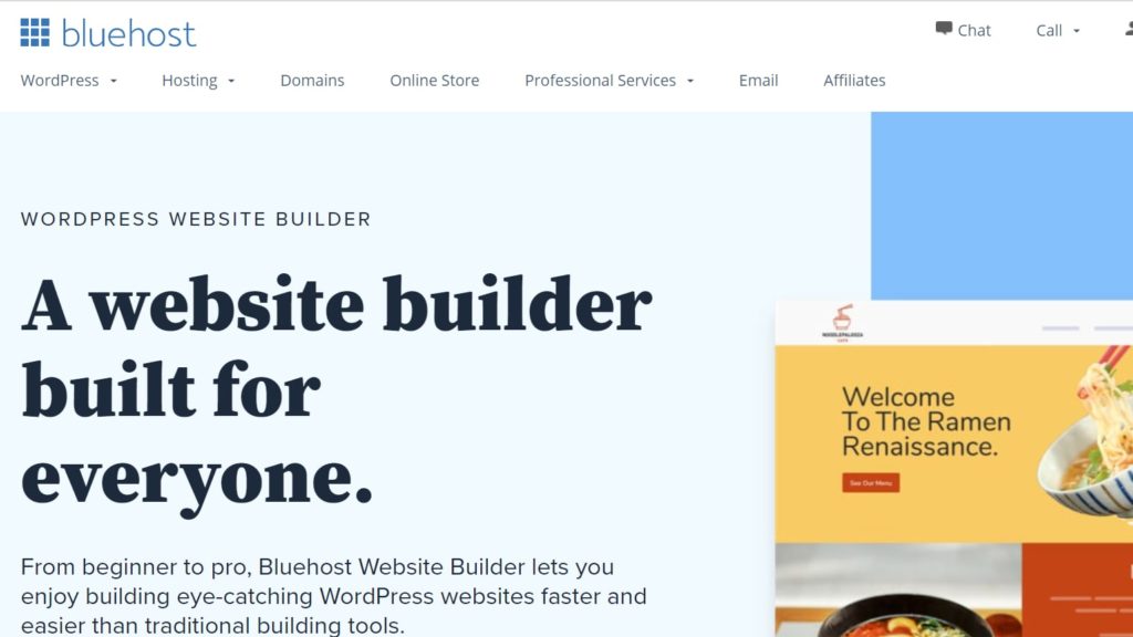 Bluehost is now also a website builder provider