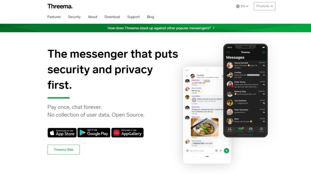 Threema encrypted messaging