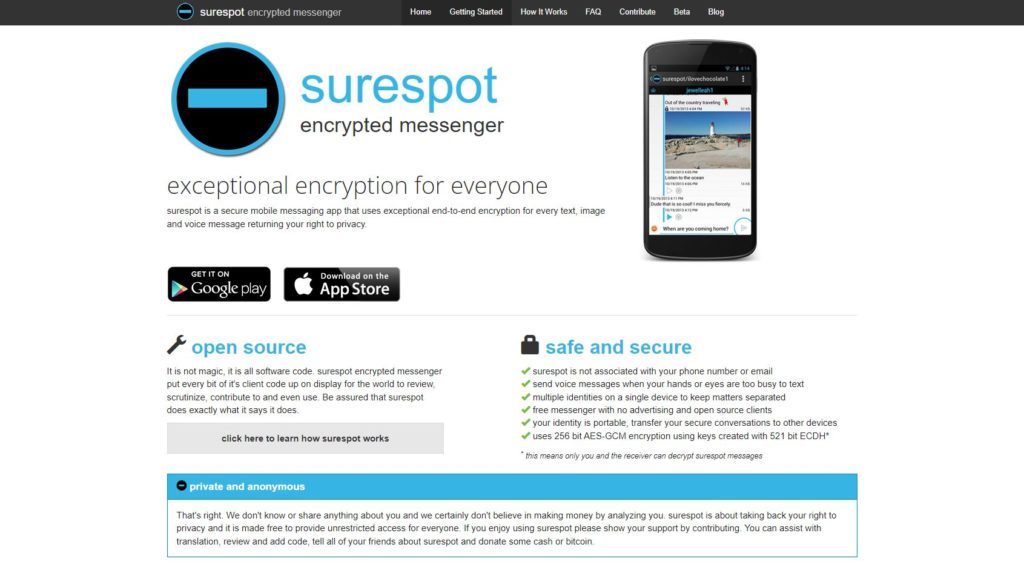 Surespot encrypted messaging