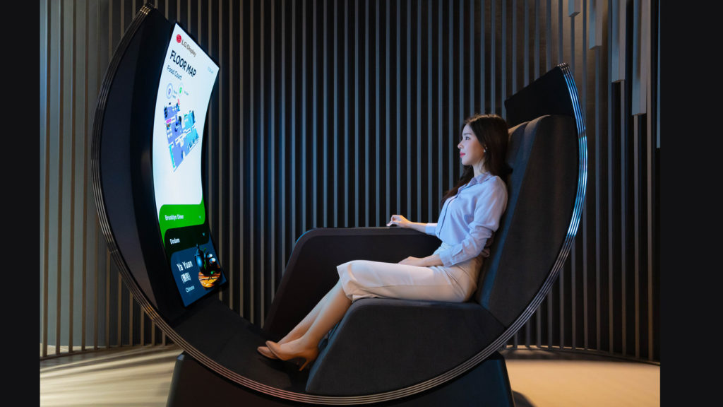 LG is bringing flexible OLED to a wild, rotating easy chair