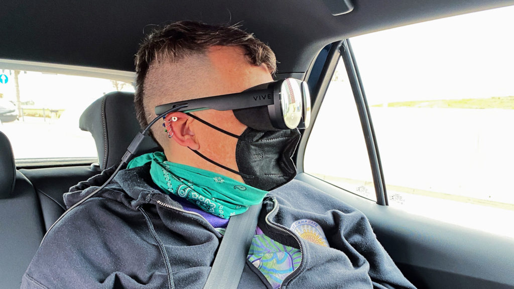 I played VR games in a moving car and didn't get sick