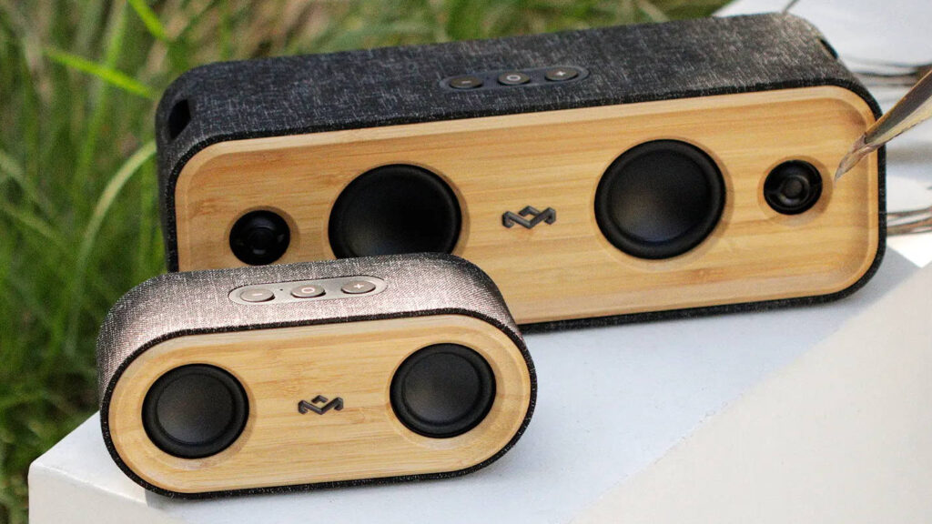 These stylish Bluetooth speakers are made with eco-friendly materials