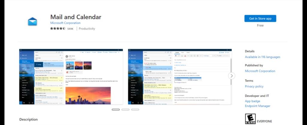 Microsoft Mail and Calendar