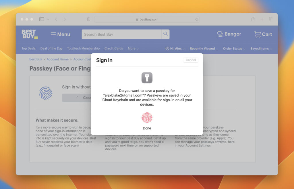 How to use passkeys in macOS Ventura and iOS 16