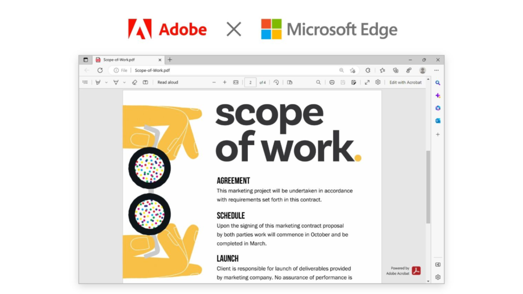 Adobe Acrobat to power Microsoft Edge's free PDF reader