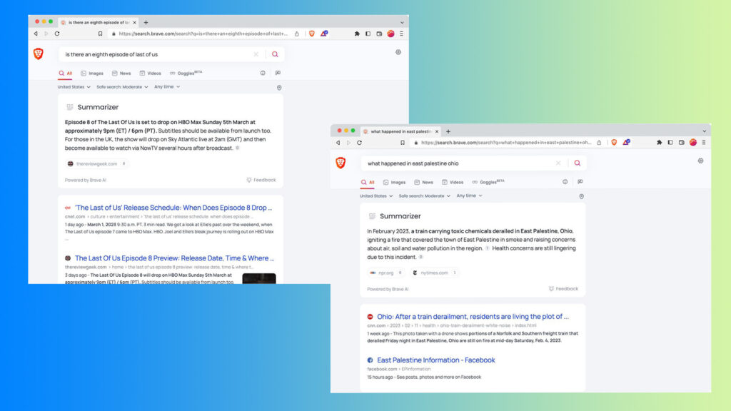 Brave Summarizer takes on Bing and ChatGPT at the AI search results game