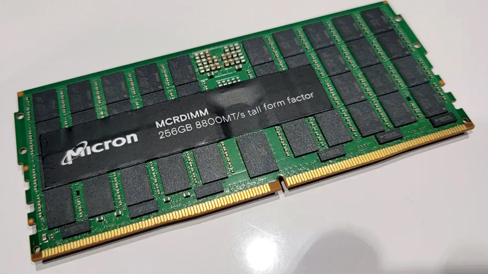 This is what a single 256GB DDR5 memory module looks like — but you won't be able to fit this Micron RAM in your desktop or laptop and it will almost certainly cost more than $10,000 if you can buy it