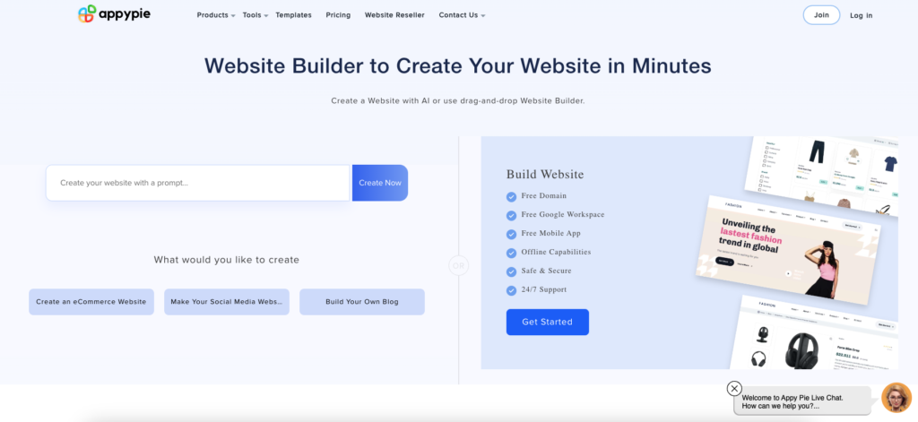 Appy Pie website builder review 2024