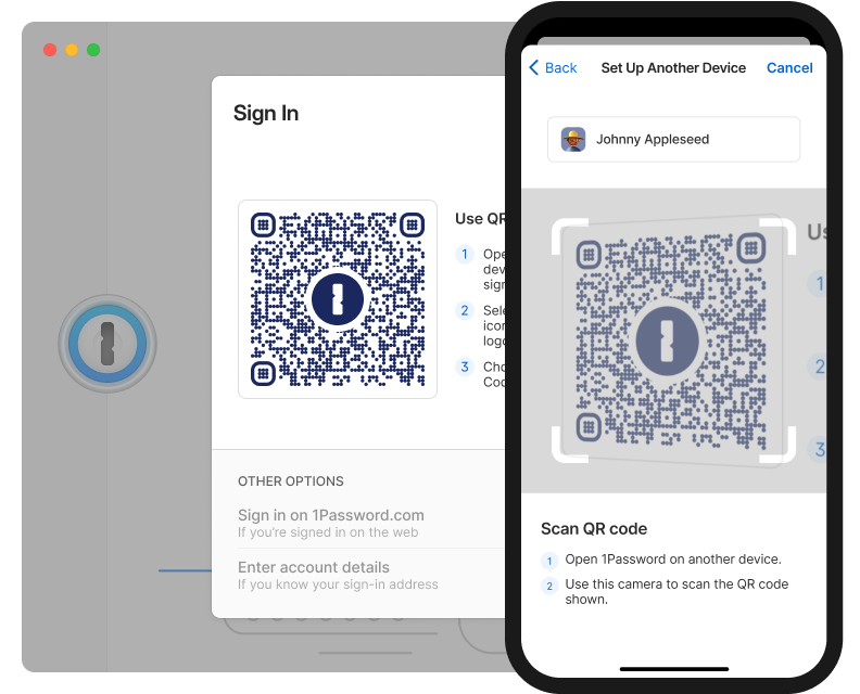 1Password introduces recovery codes and QR-code sign in