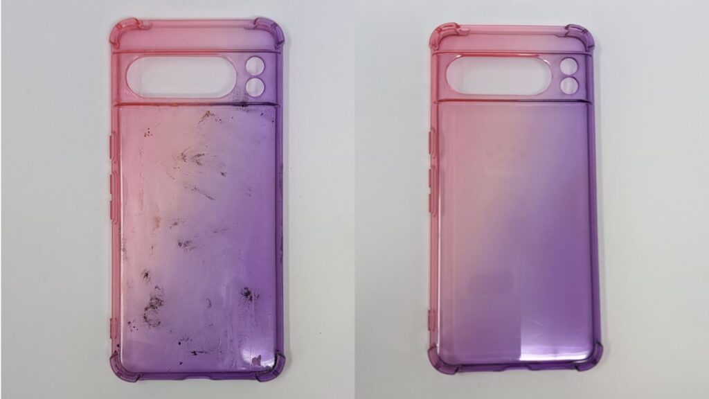 How to clean a clear phone case