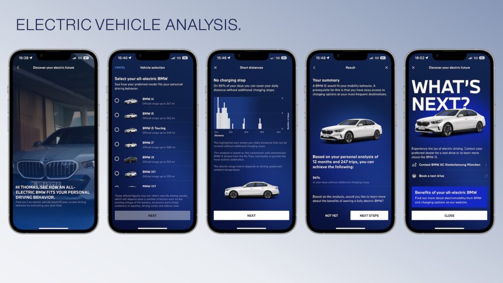 BMW’s app now tries to convince combustion engine owners that EVs will work for them