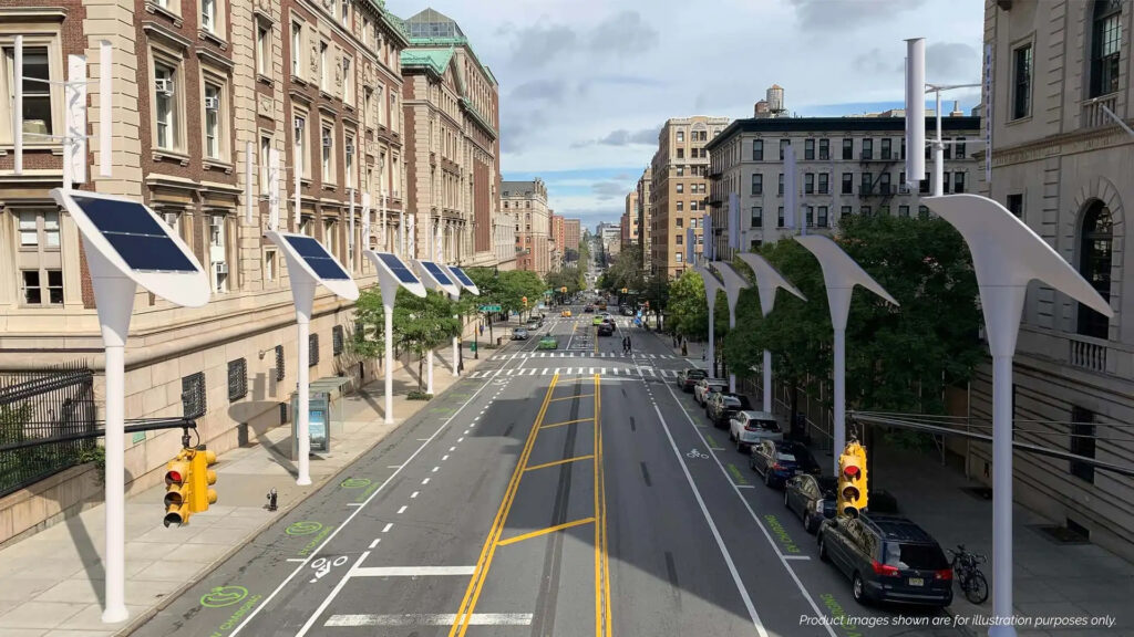 These gigantic solar-powered streetlights could be the answer to EV charging in dense urban areas